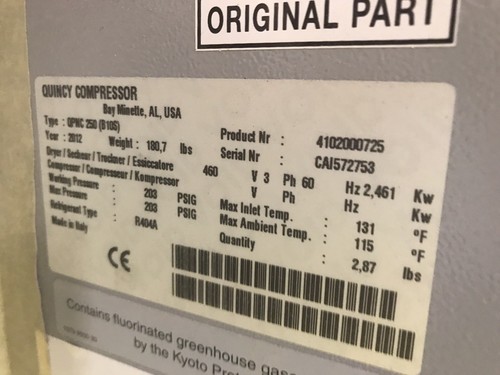 Quincy Non-Cycling Refrigerated 3 Phase Air Dryer - 208/230 Volt 4102000725