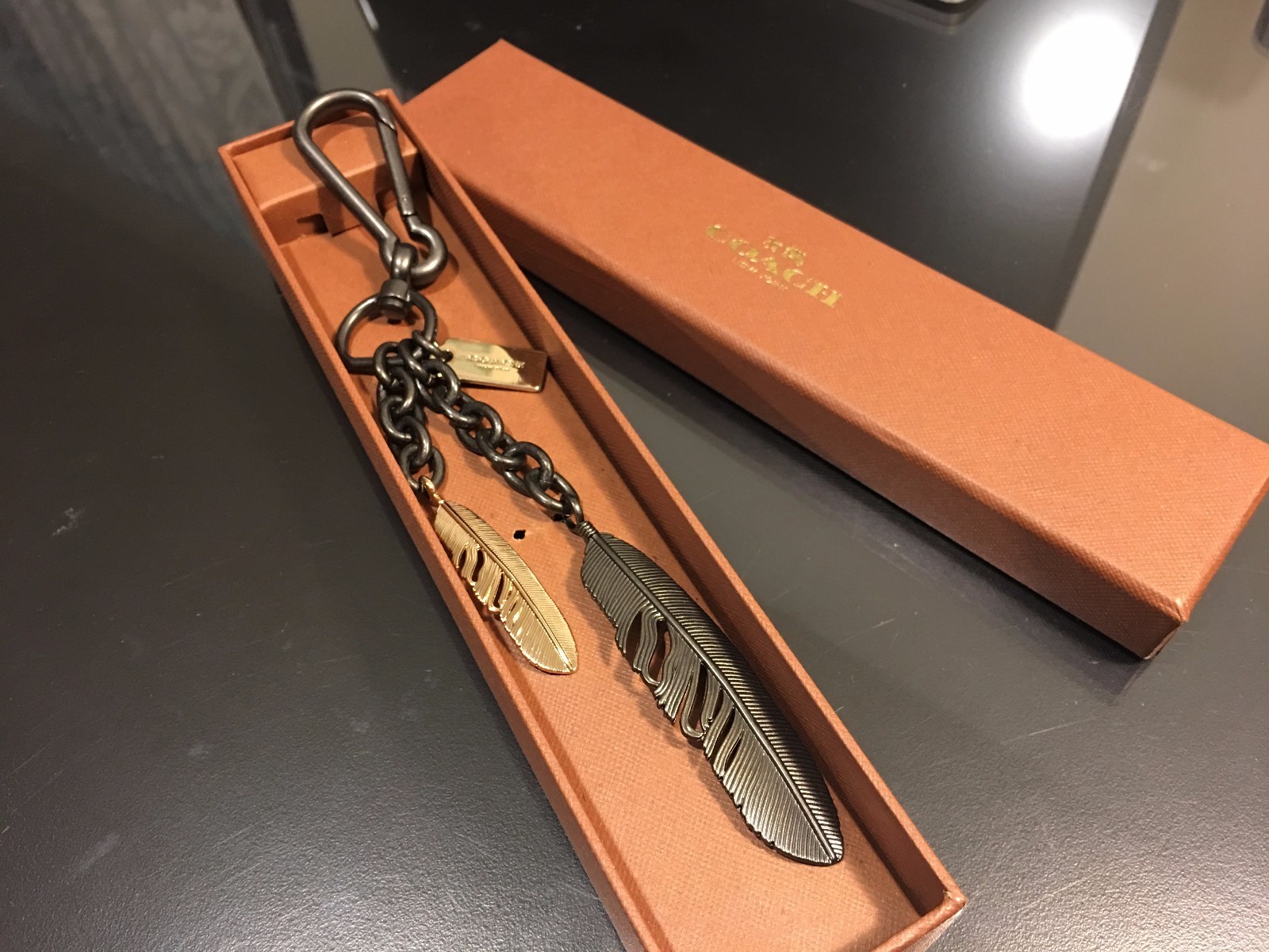 NWT Multi Coach Metal Feather Bag Key Fob Charm F63598 | eBay