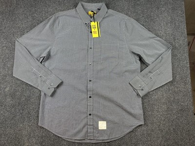 five four poggy the man Button Down Shirt Men s Size XL Check Black Pocket X-Lar