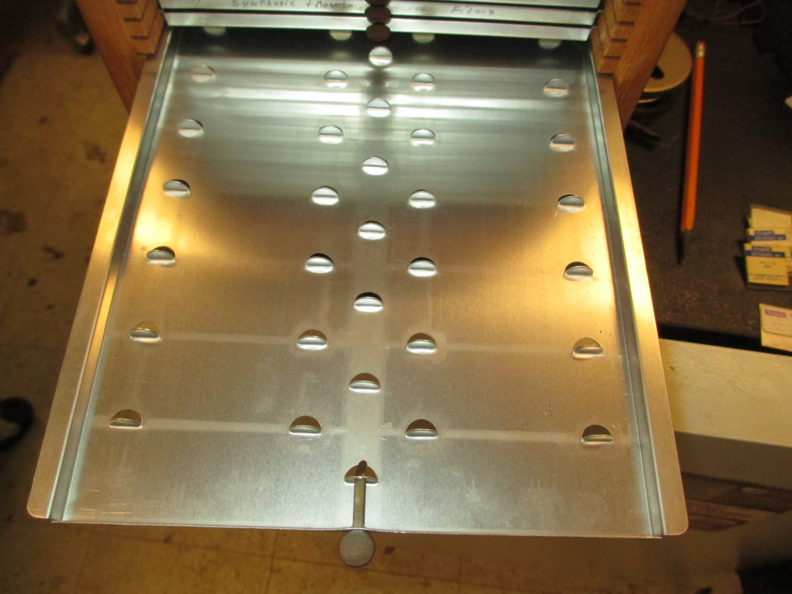 Vintage OAK MICROSCOPE SLIDE Box STORAGE CABINET w/ 17 trays