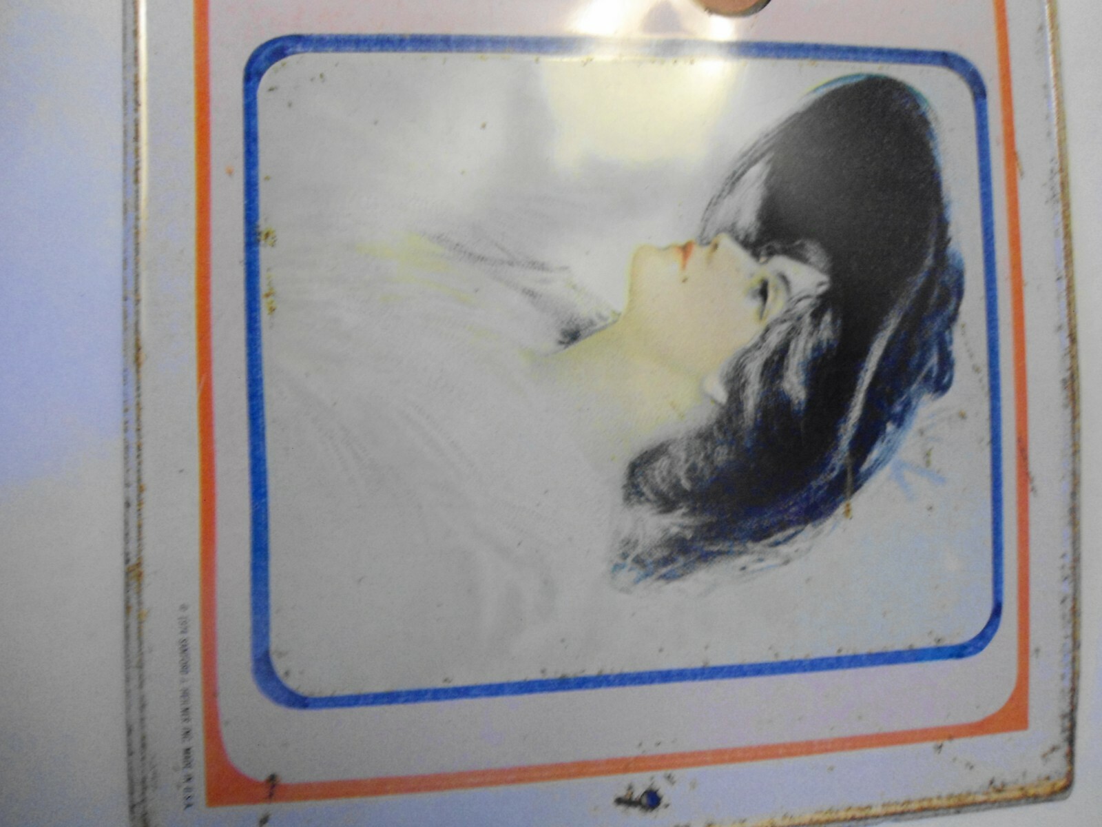 Tin Sign THELMA Vintage 1974 The Queen of Perfumes Metal Litho Embossed 19 x 7