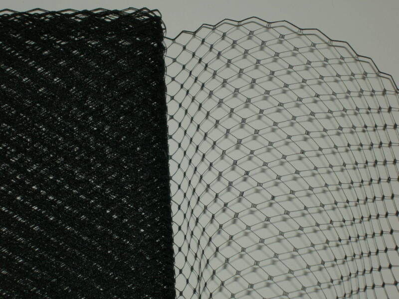 Black bird cage hat veil netting french birdcage net 1+ blusher length bird cage