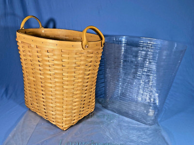 Longaberger RETIRED 2001  LARGE OVAL WASTE Basket & Protector - NEW