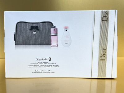 DIOR ADDICT2  3pcs  Set  1.7oz EDT +1.7oz Perfumed Body Moisturizer +Make Up Bag