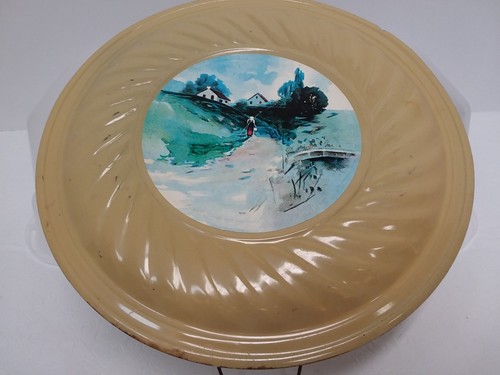 Yellow Stove Pipe Chimney Flue Vent Cover Tin Metal Decorative