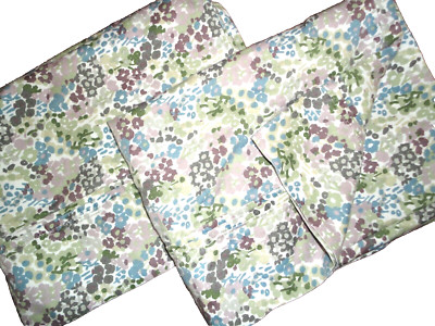THRESHOLD PERFORMANCE PURPLE BLUE BROWN LILAC FLORAL (2) king pillowcases 20x38