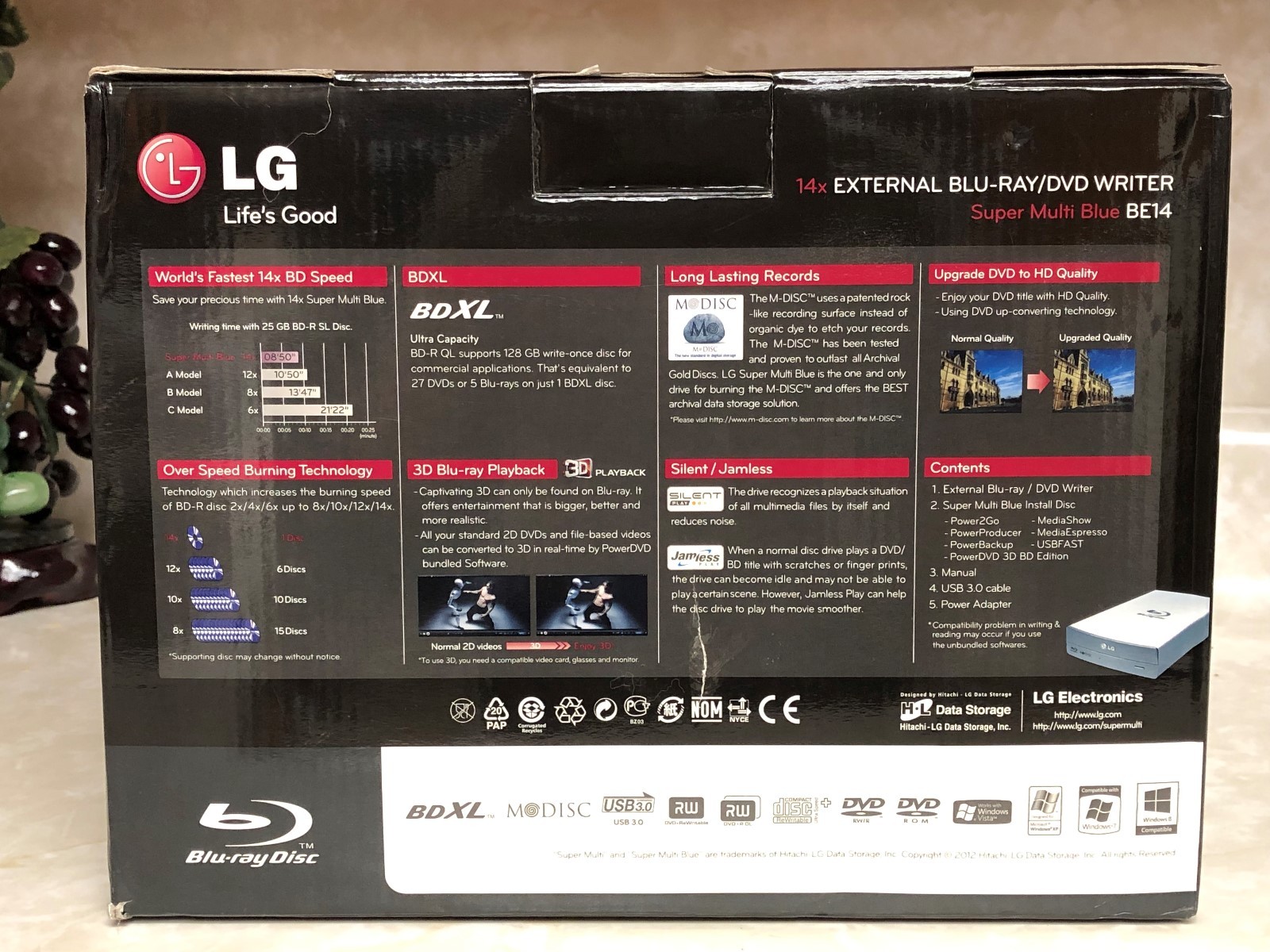 LG External Blu-Ray/DVD Writer  BE14NU40 -- NEW IN BOX