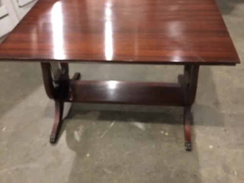 Beautiful antique lyre base mahogany coffee table
