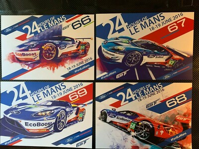 FORD GT  PRO   -  CHIP GANASSI RACING -  LE MANS 2016 - TEAM CARDS SET OF 4