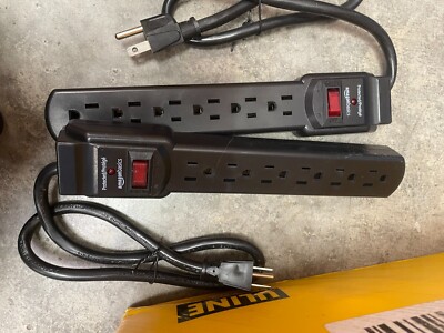 2x Amazon Basics 6 Outlet Power Strips With Switch