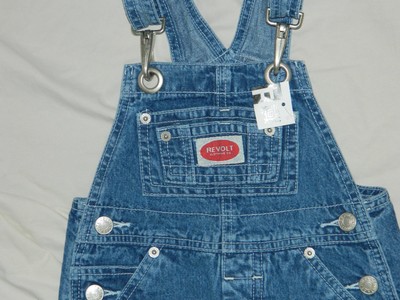 New Infants Unisex Revolt Brand Denim Overalls size 4T / 22x15