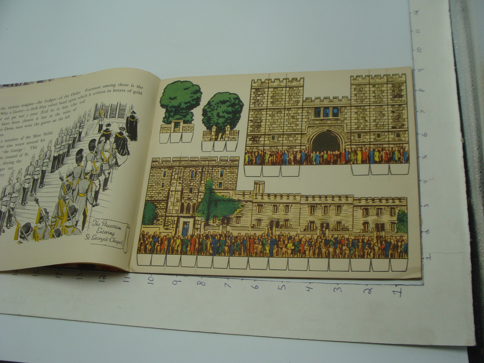 original UNUSED cut out books A PROCESSION of KNIGHTS of the GARTER royalty 1959