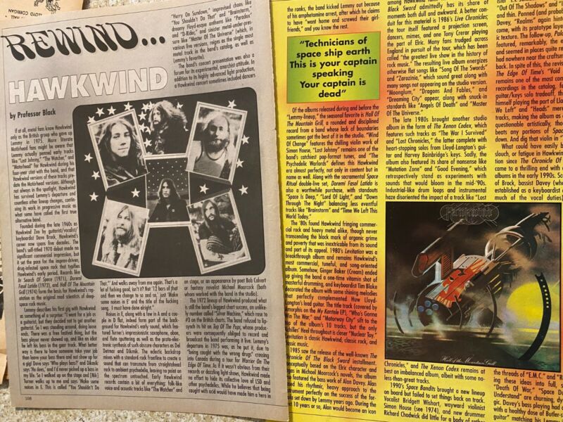 Hawkwind, Two Page Vintage Clipping