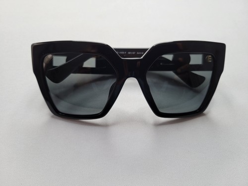 Pre-owned Versace Mod. Ve4458-f Gb1/87 Black Gold Logo Sunglasses Made In Italy In Gray