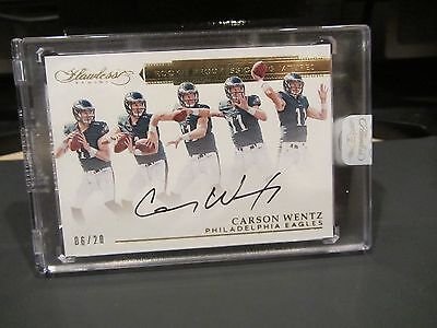 Panini Flawless Encased Rookie On Card Autograph Eagles Carson Wentz 06/20 2016. rookie card picture