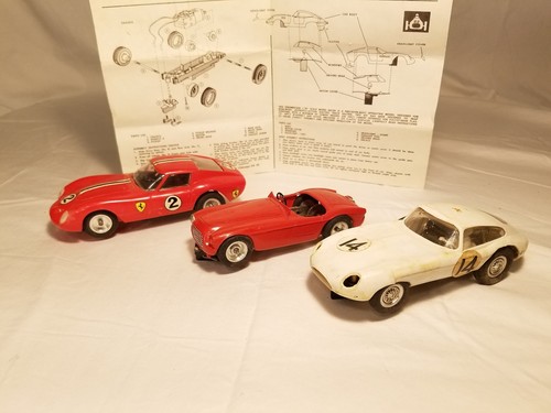 VINTAGE SLOT CARS FERRARI BERLINETTA JAGUAR XKE PITTMAN CUSTOM PLUS 1 TESTED RUN