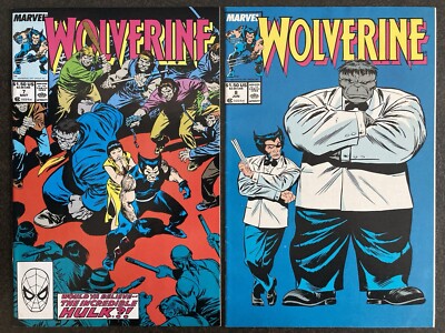 WOLVERINE #7 & 8 1988 1989 NM/VF- SET 1ST PATCH JOE FIX IT HULK BUSCEMA DEADPOOL