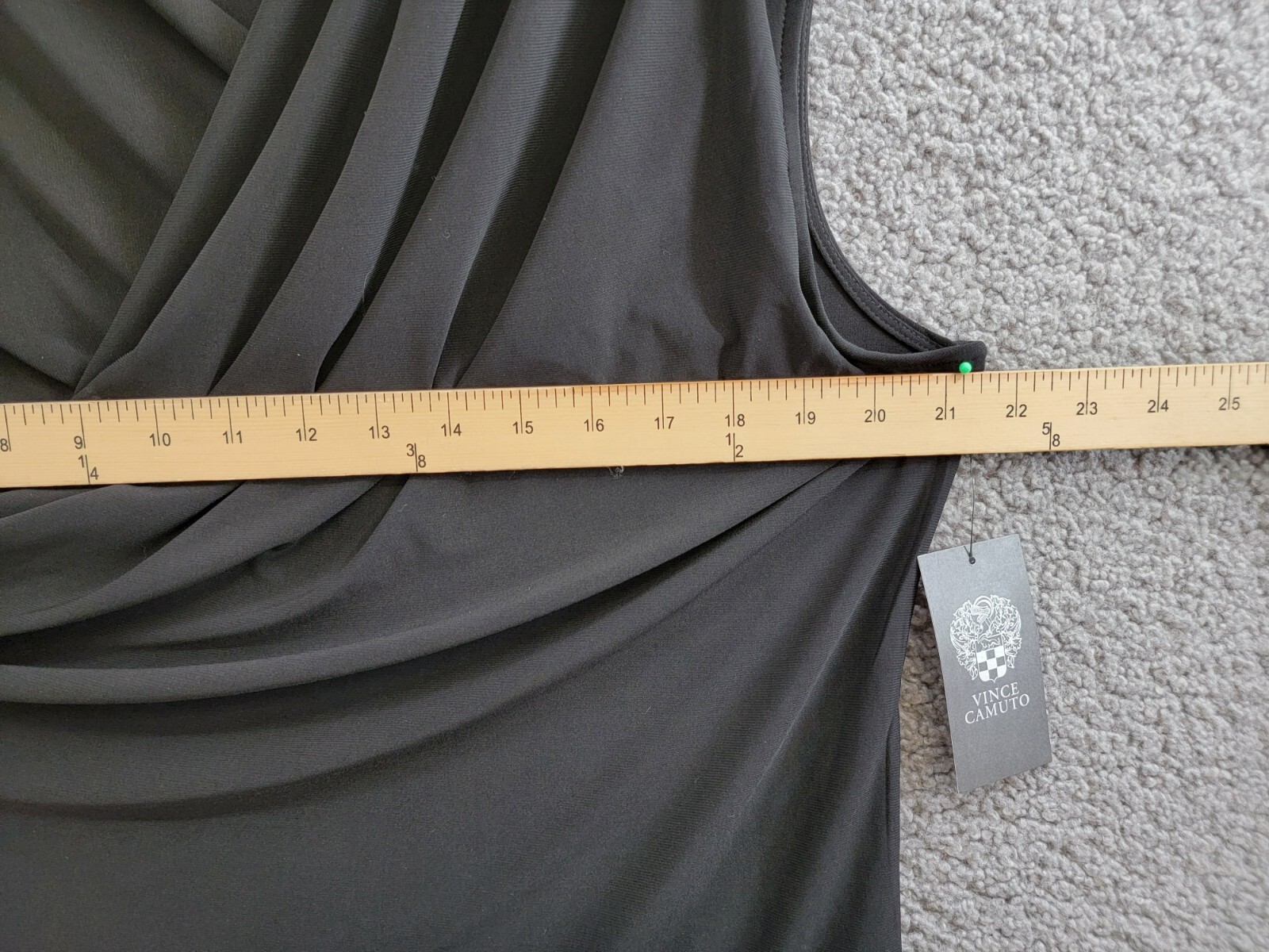 VINCE CAMUTO Draped Crossover Top Women's XL Black Solid Sleeveless Pullover - Picture 5 of 14