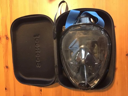 SeeReef Full Face 180 Degree Snorkel, Black, L/XL