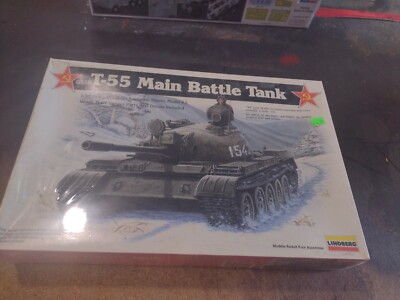 VINTAGE NIB Lindberg 6001 1:35 T-55 Main Battle Tank Kit W/ISRAELI TI-67 VARIANT