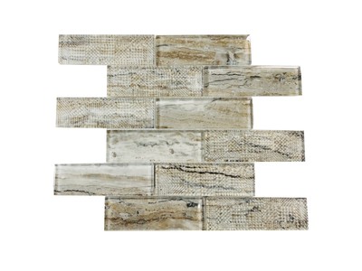 Venatino Gold Marble Look Glass Mosaic Tile