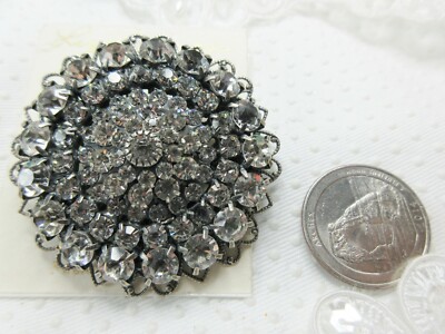 New Liz Palacios Sparkling Clear Famous Maker Crystals Statement Brooch Pin