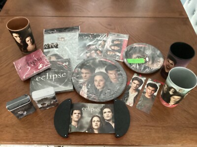 Twilight Saga Eclipse Collectibles Merch Party Supplies Cups Plates Bandages Lot