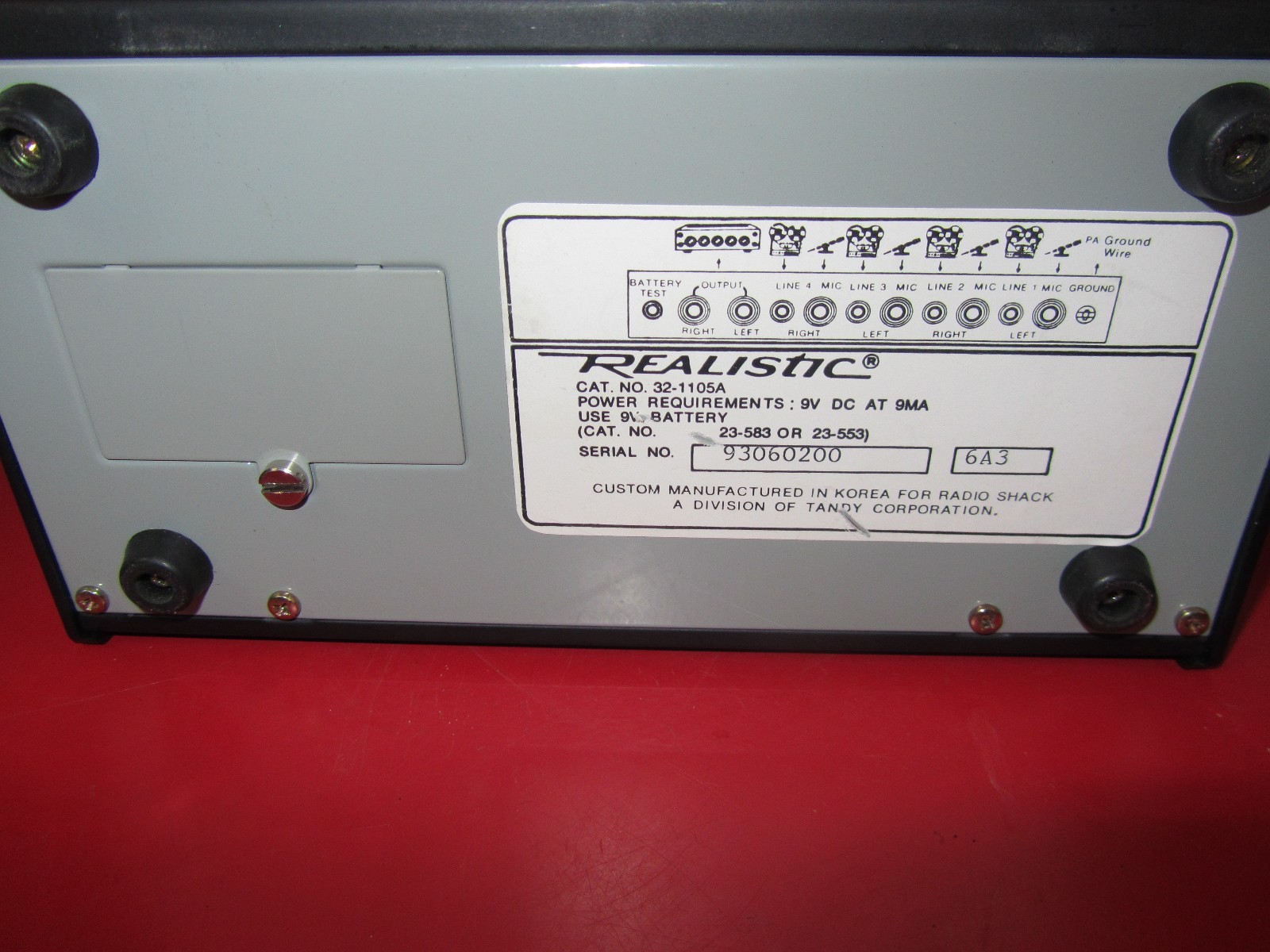 REALISTIC 32-1105A 4 Channel Stereo Microphone Mixer PARTS ONLY