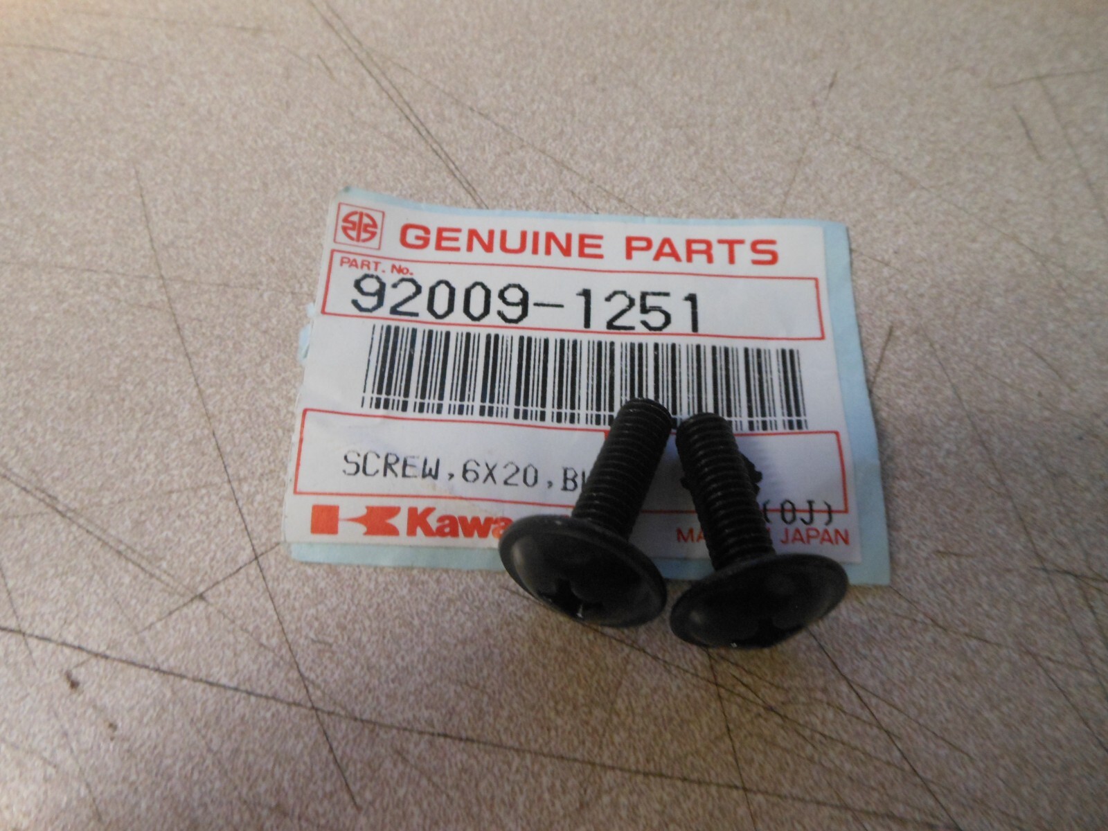 NOS Kawasaki 6X20 Black Screws 1985-1990 ZX750 1984-1987
