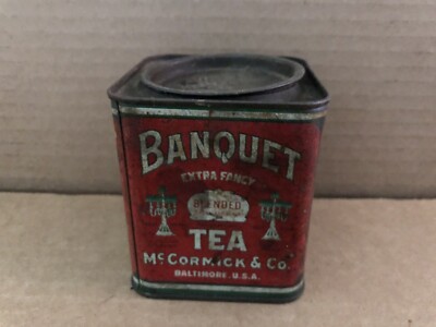 Vintage BANQUET Extra Fancy TEA Tin McCormick & Co Baltimore Md