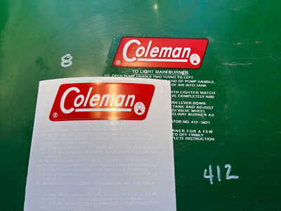 Coleman Decal For 425E, 425F Gold Bond Early Stove Others Vinyl B8 lines Qty 1