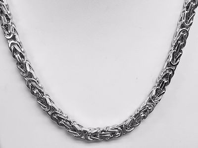 Pre-owned Nova 14k White Gold 24" Mens Byzantine Square Super 6mm 149 Grams Chain/necklace In No Stone