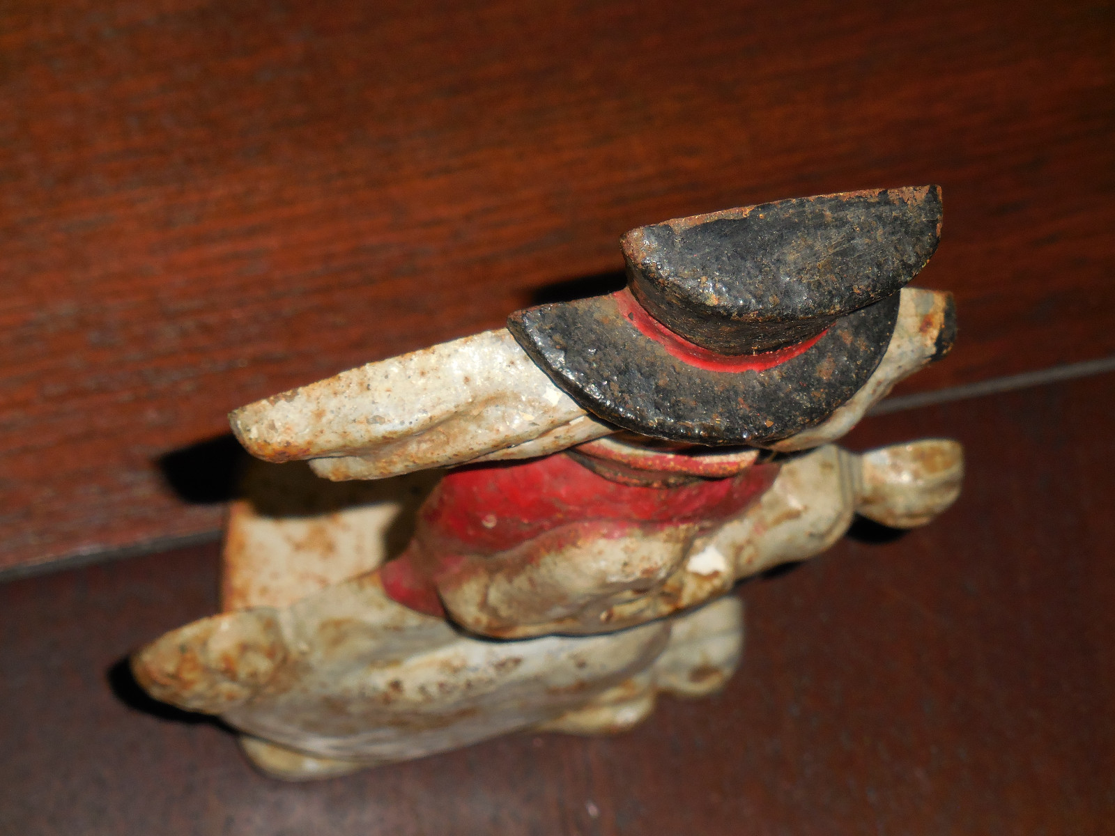 Vintage Cast Iron Doorstop Rabbit with Tophat
