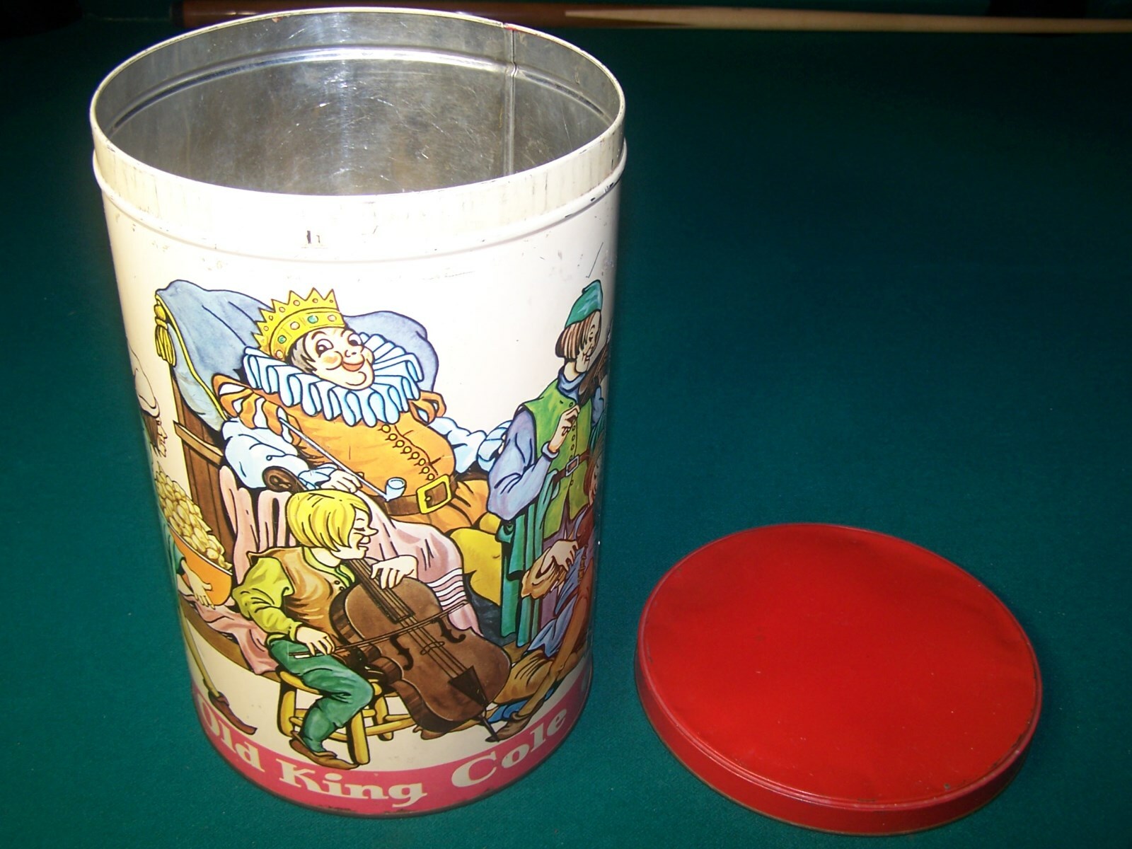 Vintage Colorful and  Decorative Tin Container -  Old King Cole Themed