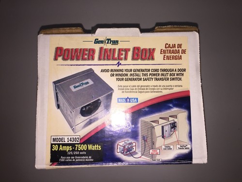 GenTran Power Inlet Box, 30 amps 7,500 watts, GenTran Model 14302