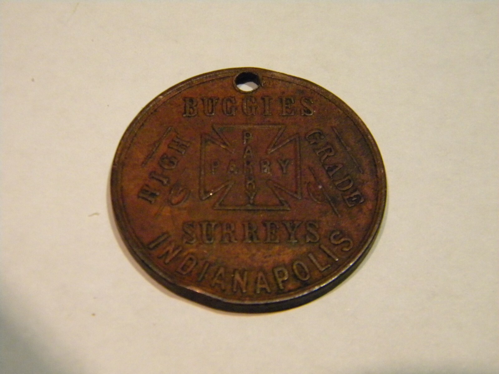 1896 Advertising Token Parry Mfg. Co. High Grade Buggies & Surreys