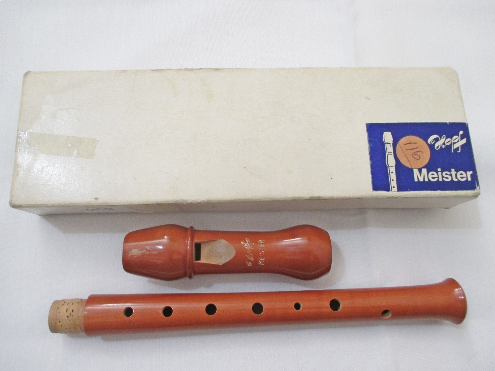 hopf ポッフ　木製リコーダー　Meister Blockfloten Hopf Meister Soprano Wood Recorder, Blockflote w Box - VTG