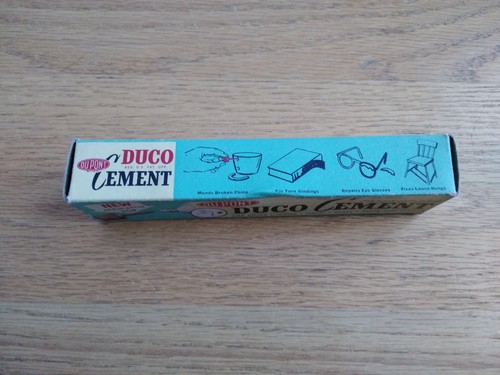 VINTAGE DUPONT DUCO CEMENT BOX AND EMPTY TUBE GREAT LOOK