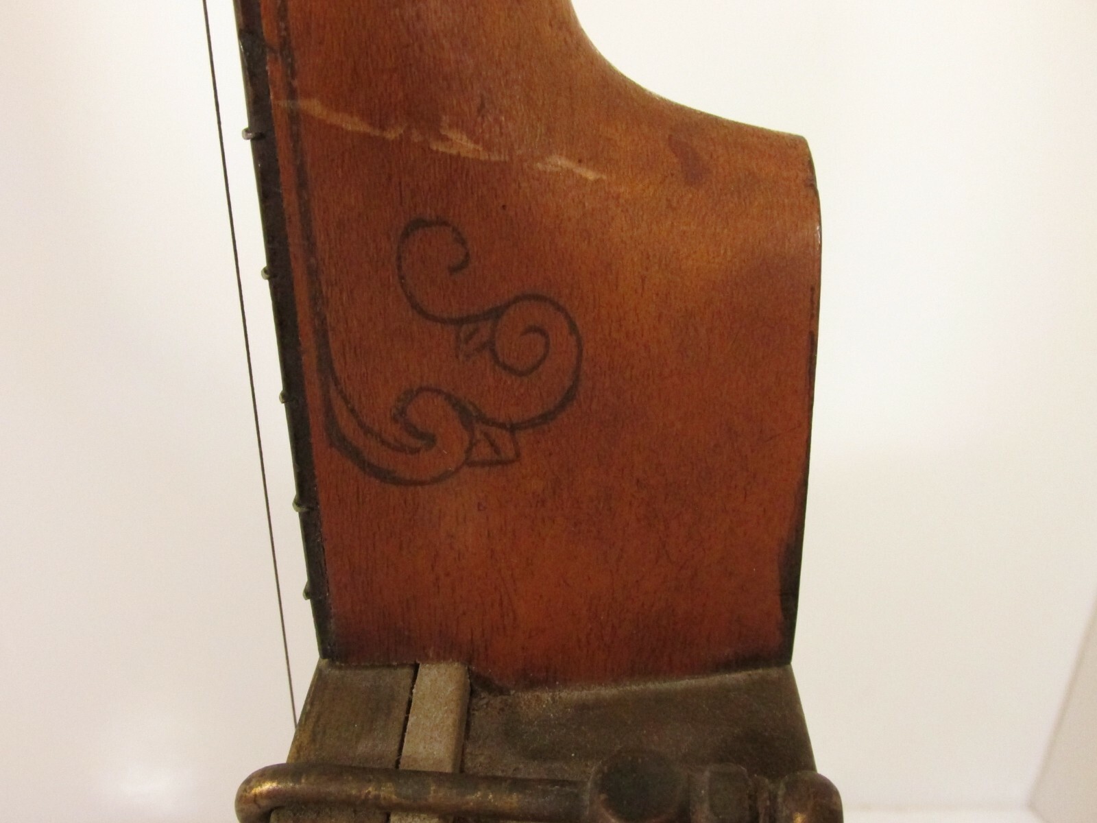 Vtg Old Open Back Brass Meta Wood 4 Four String Banjo (For restore or display)
