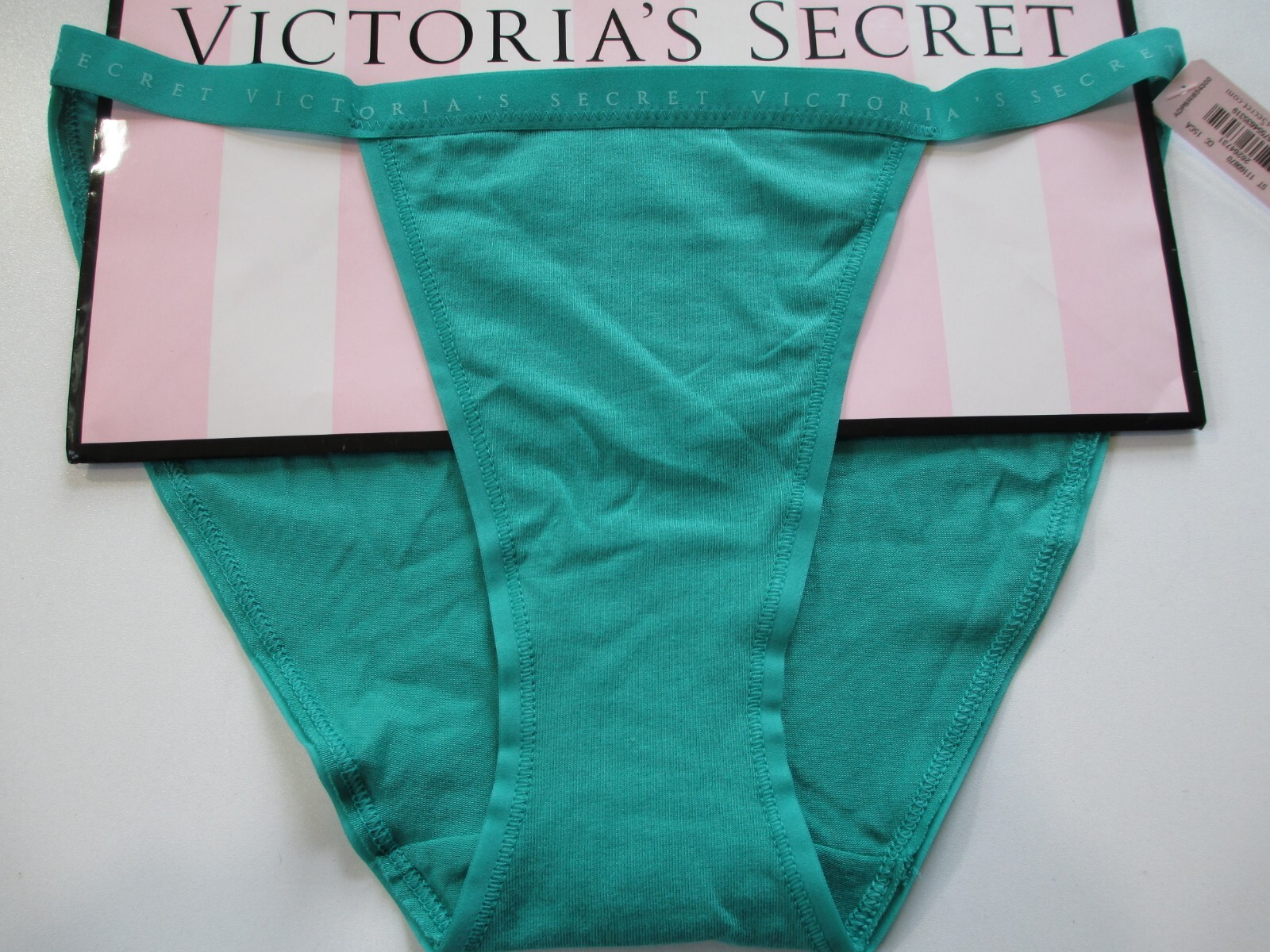 VICTORIA'S SECRET Cotton String Bikini Panty S SMALL Teal Blue VS NWTの