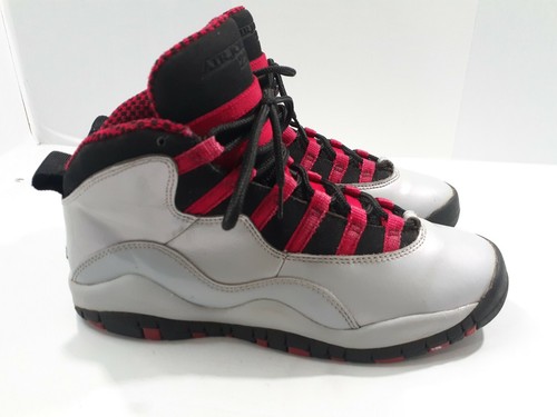 NIKE AIR JORDAN 10 X RETRO (GS) GREY-BLACK-RED SZ 6Y= WOMENS
