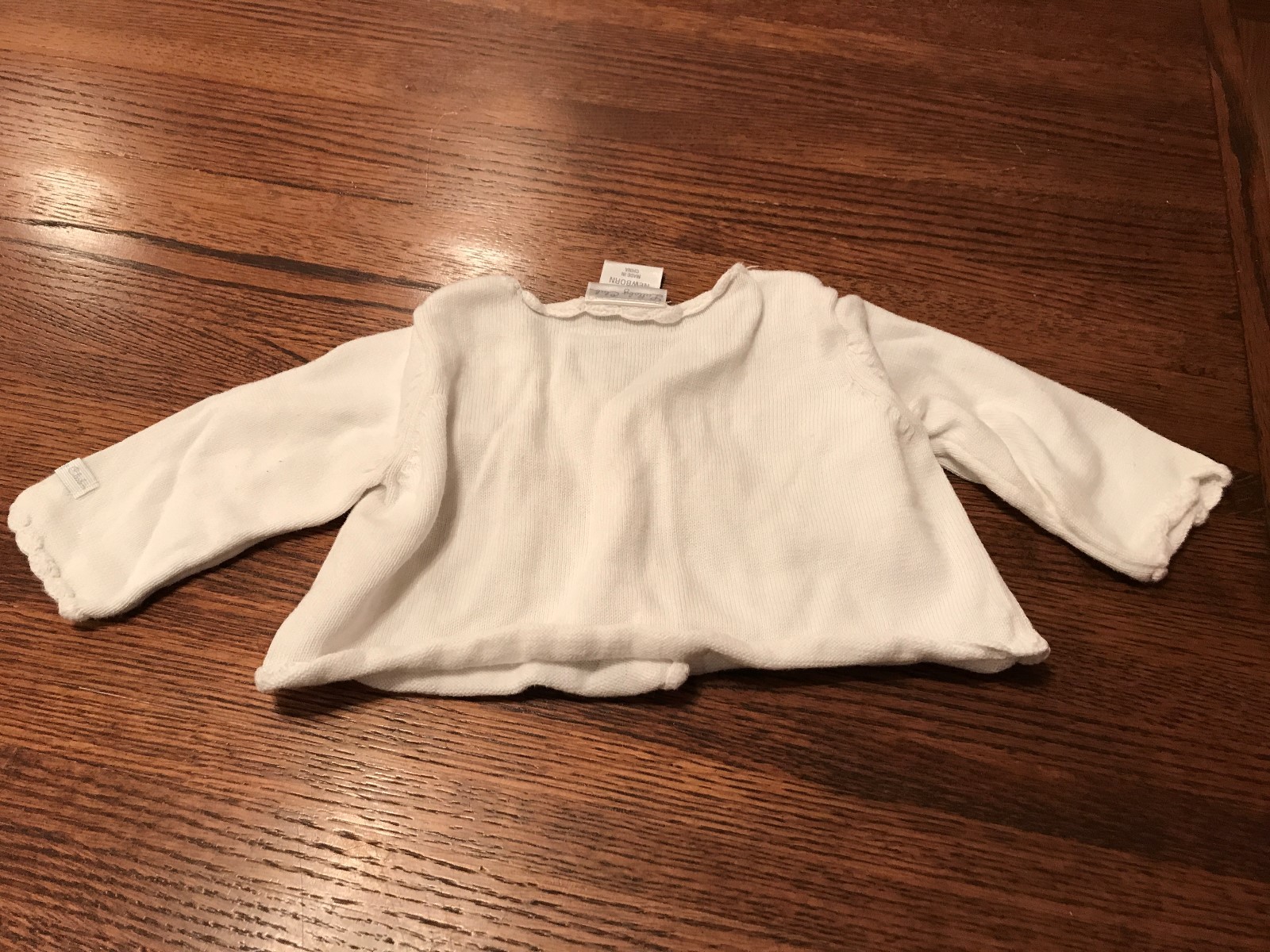 Infant Girls White Lullaby Club Sweater Newborn Long Sleeve 100% Cotton