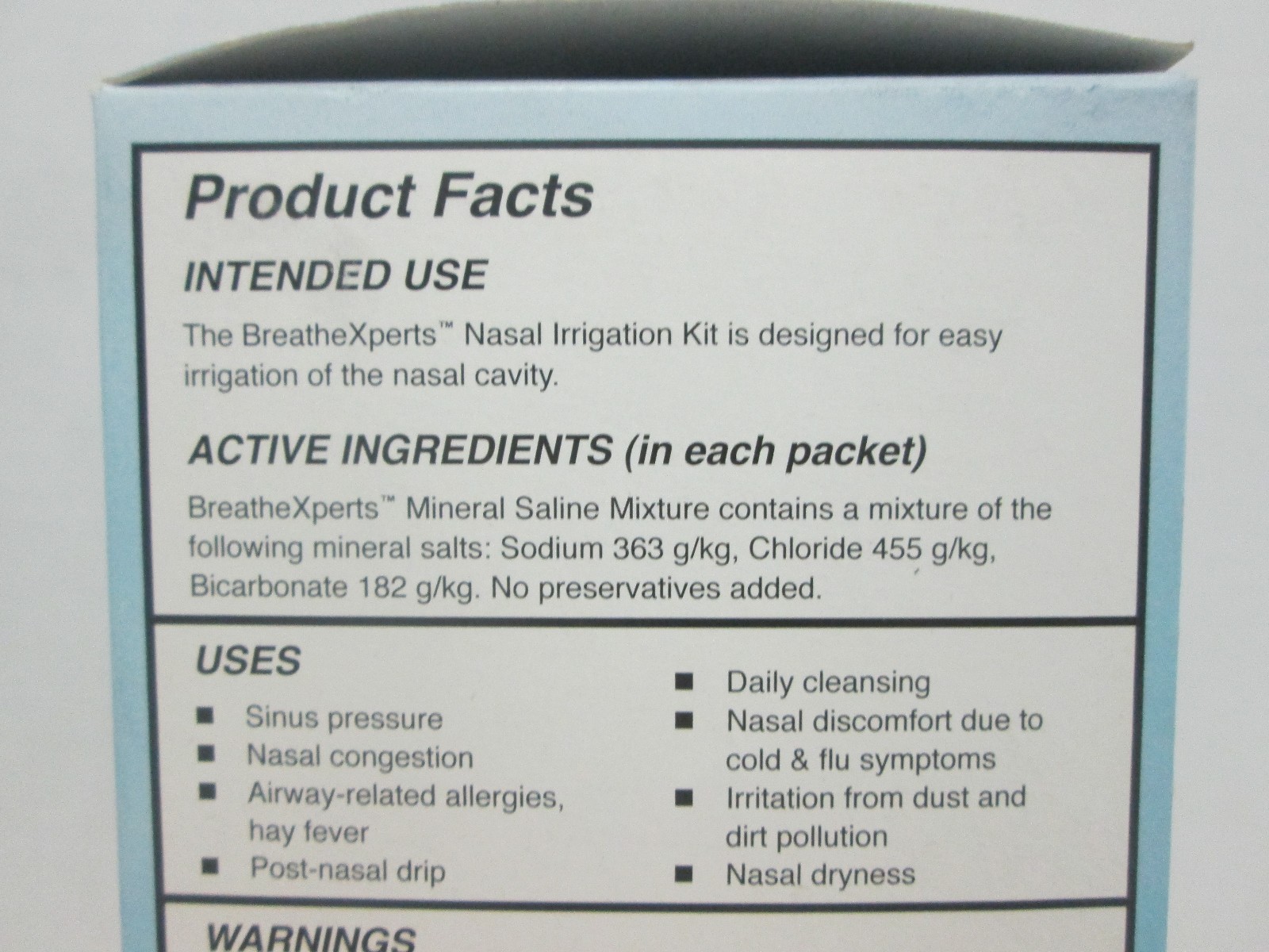 3 BREATHE XPERTS RINSE & RELIEVE IRRIGATION KIT 20 PACKETS EACH EXP 3/20 LL 8516