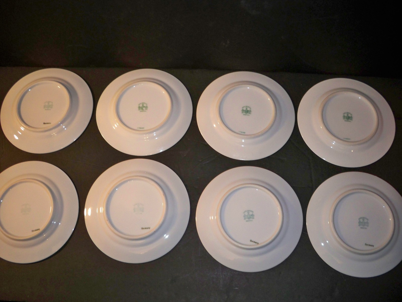 8 ROYAL BAYREUTH ROB41 BREAD AND BUTTER PLATES  FLORAL WITH GOLDTONE ACCENTS