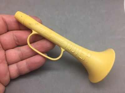 Yoders Hollywood Tooter Toy Horn Trumper Noise Maker Vintage Yellow Plastic