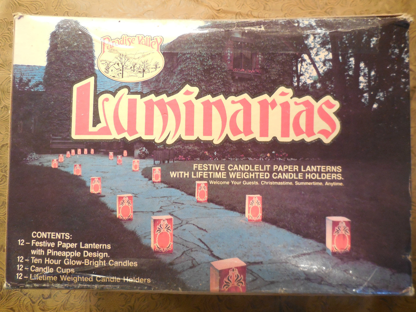 Vintage Christmas Luminarias Festive Candlelit Paper Pineapple Lantens