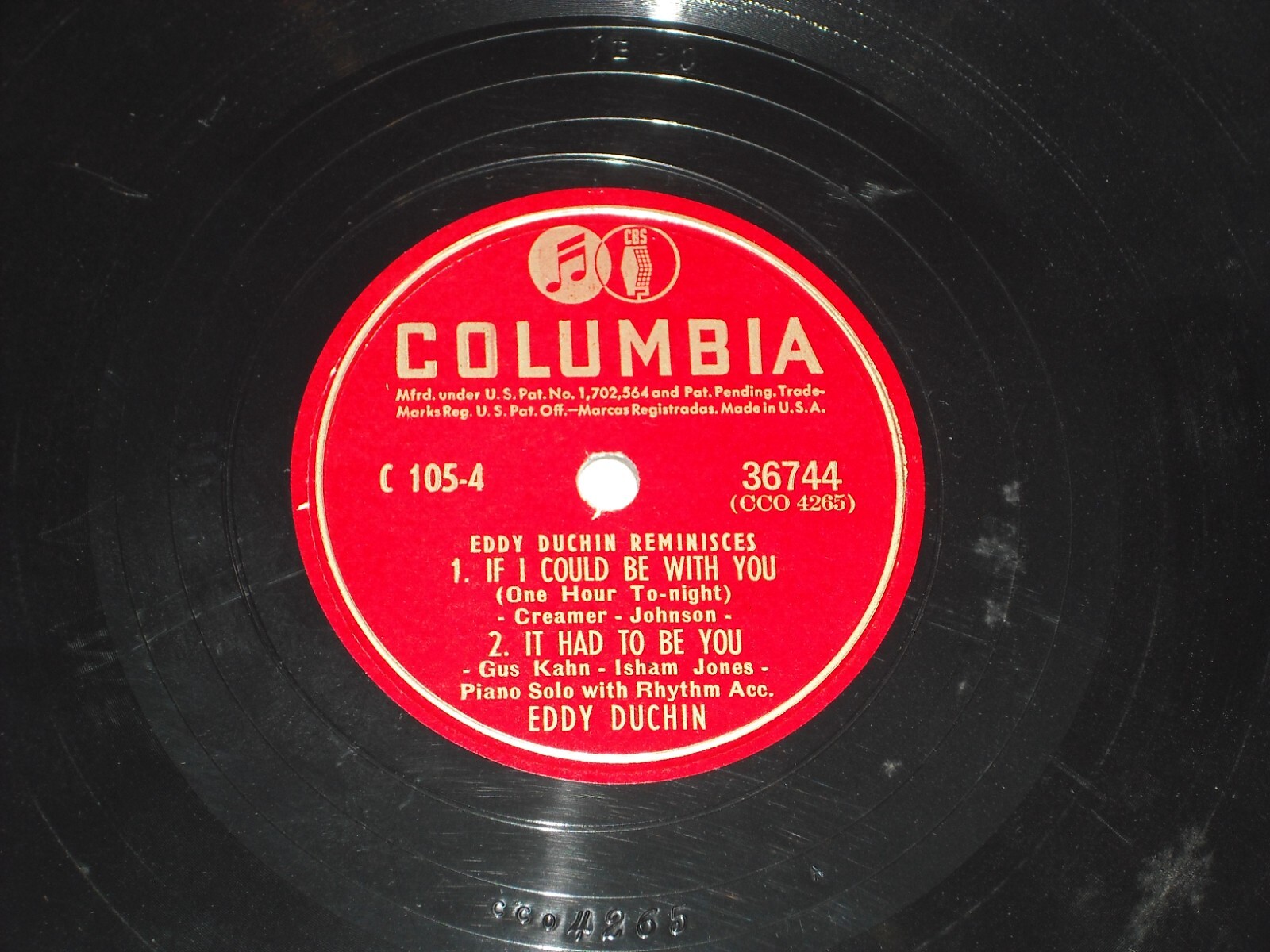 EDDY DUCHIN-Alice Blue Gown (1945) COLUMBIA 10" Shellac Single