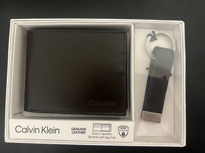 Calvin Klein Men's RFID Blocking Leather Bifold Wallet with Key Fob