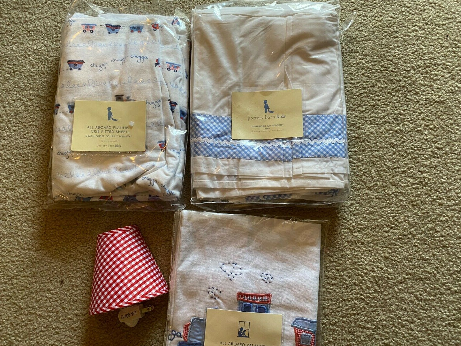 Pottery Barn Kids Set Crib Bedskirt Flannel Crib Sheet Valance .Night Light