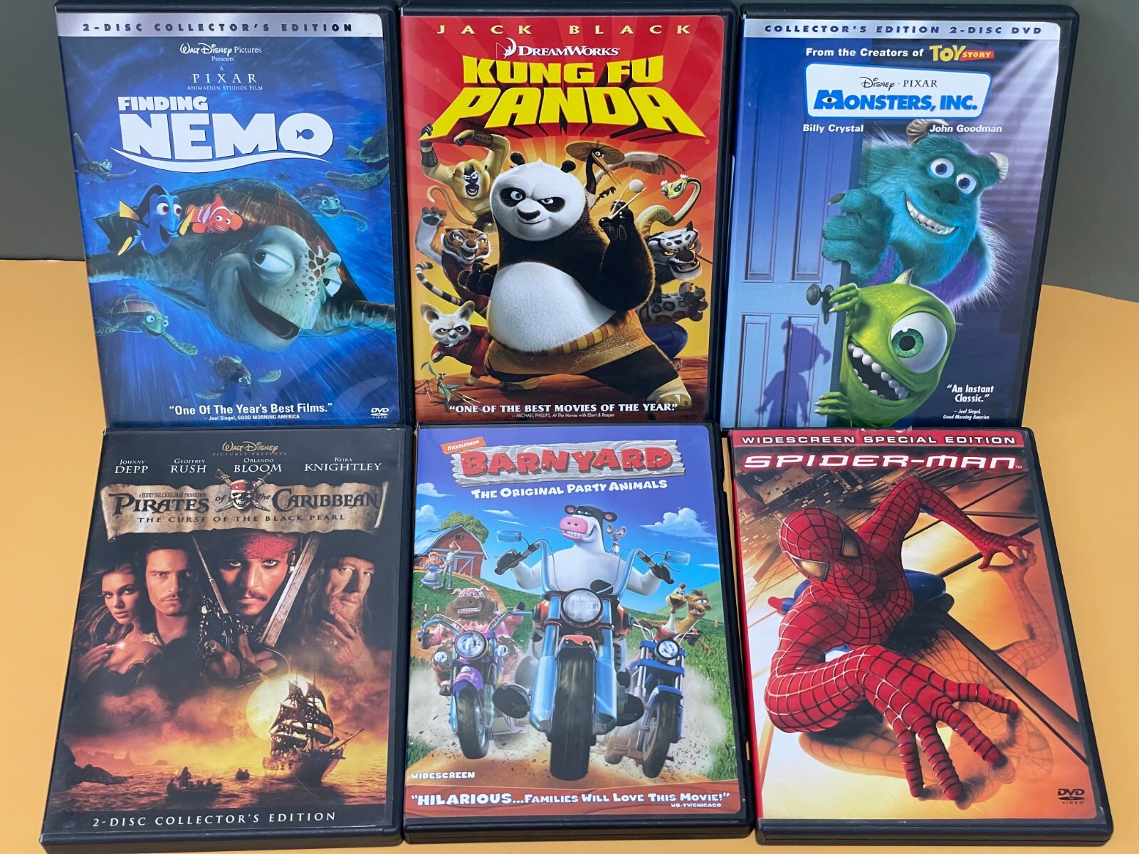LOT 6 CHILDREN'S DVD'S-Kung Fu Panda,Monster's Inc, Barn